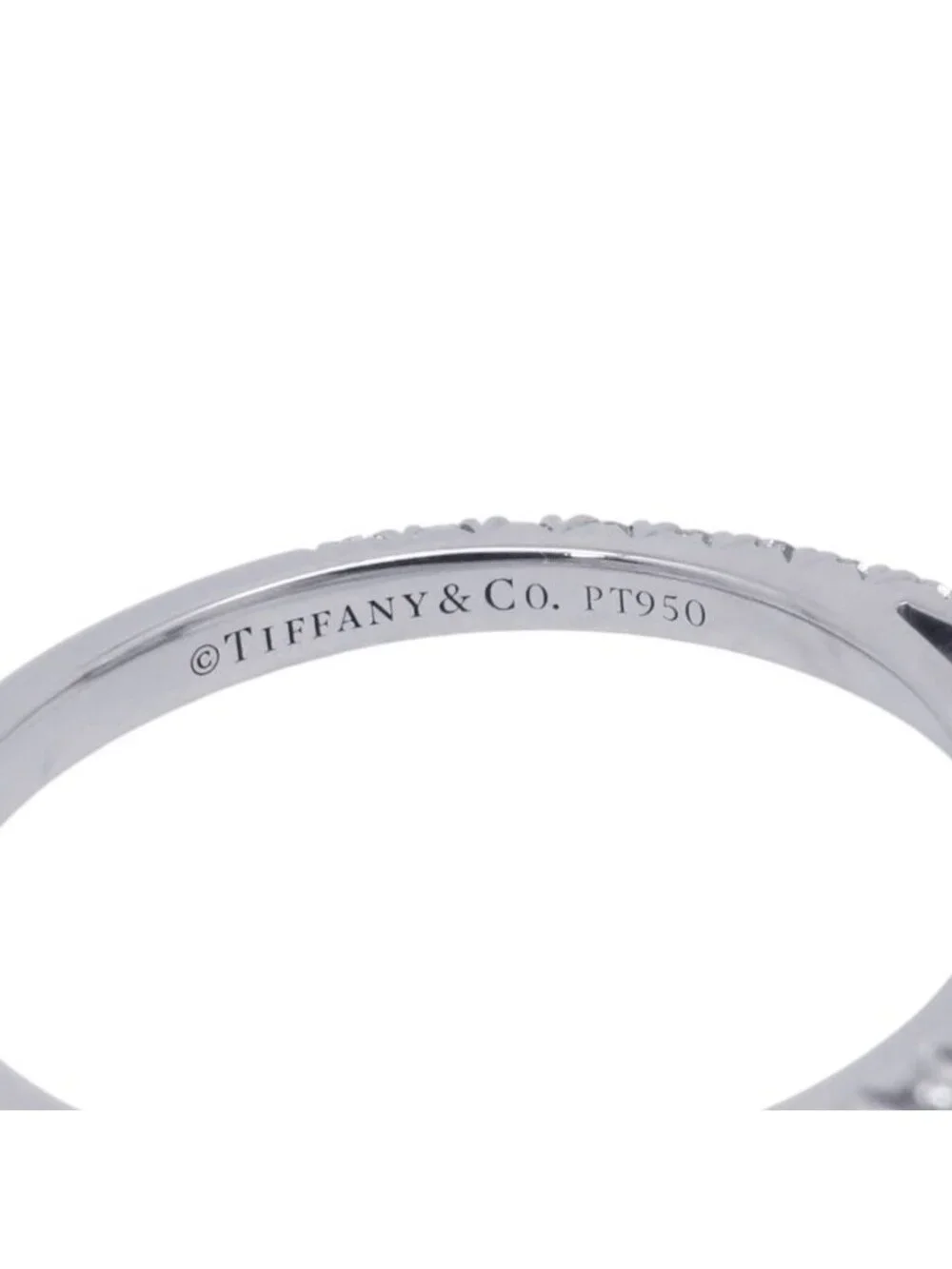 Tiffany & Co Ring Sorest Emerald Cut Diamond Medium Stone Platinum